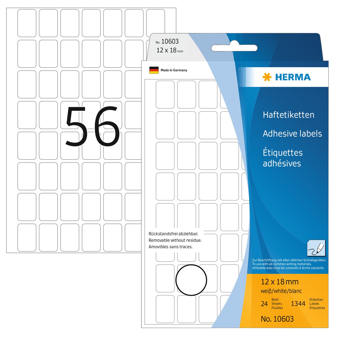 Haftetiketten 12 x 18mm, 10603