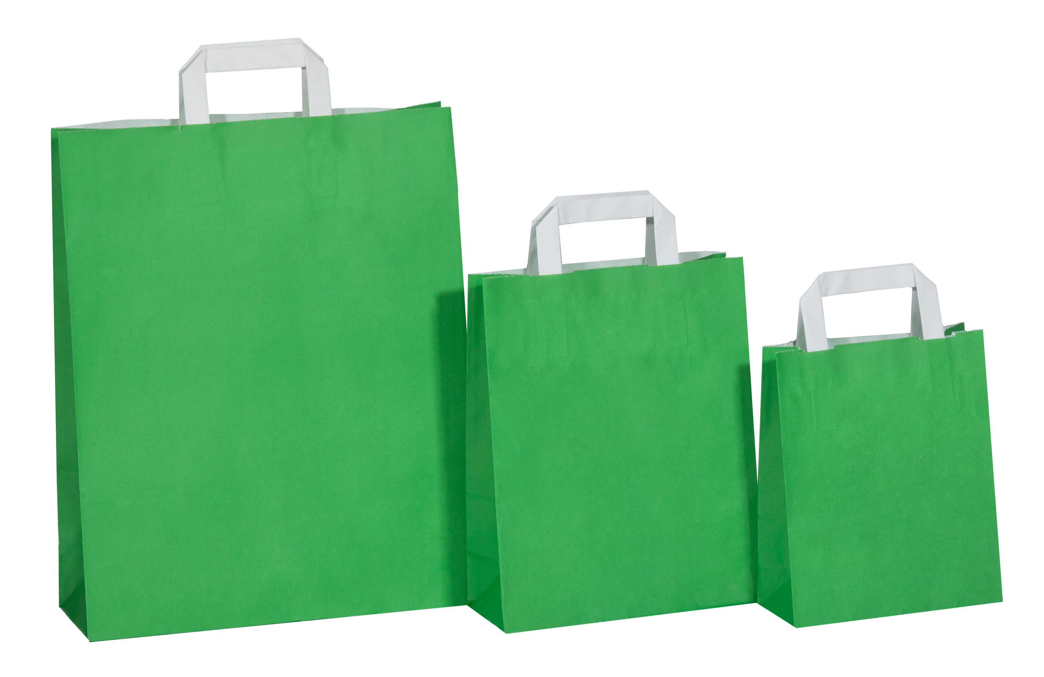 Papiertüten grün - Flachgriff