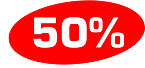 Ankleber 50 % oval