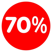 Ankleber 70 % rund