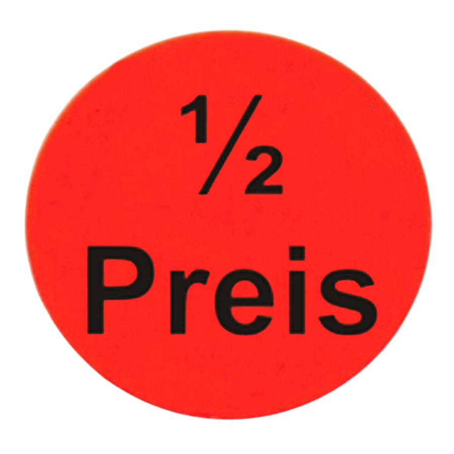 Haftetiketten leuchtrot - 1/2 Preis