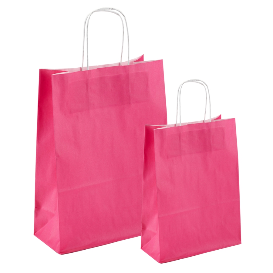 Papiertüten pink - Kordelgriff