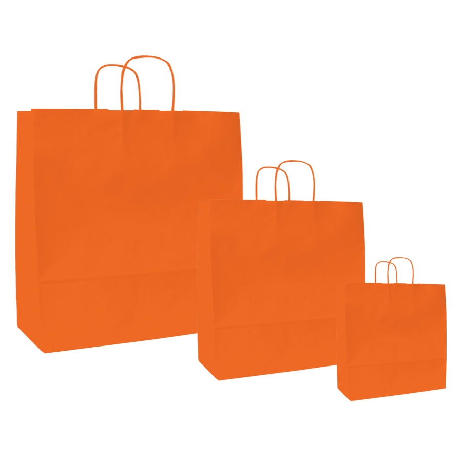 Papiertüten orange - Kordelgriff