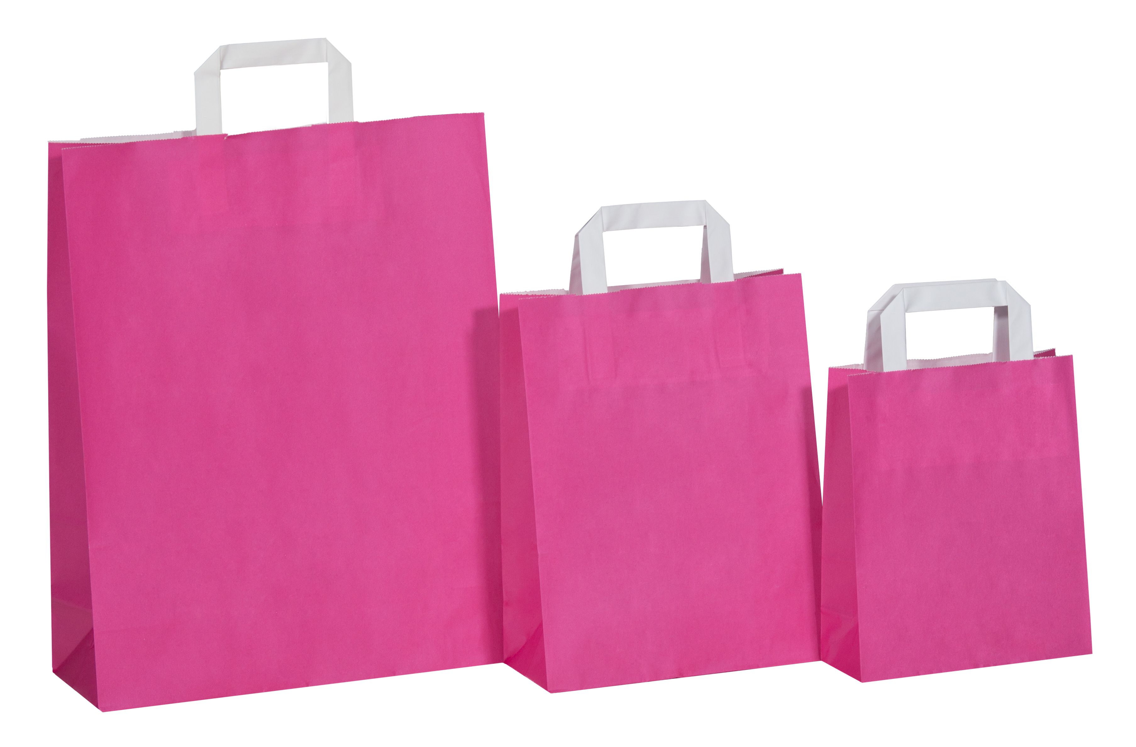 Papiertüten pink - Flachgriff