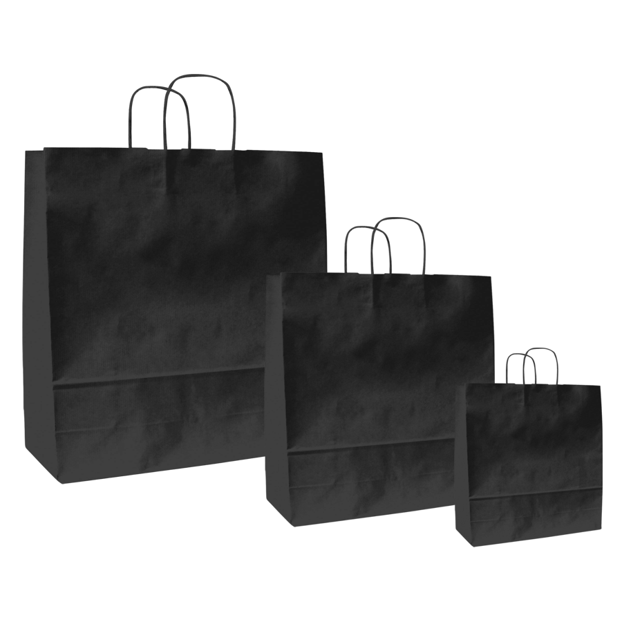 Papiertüten schwarz - Kordelgriff