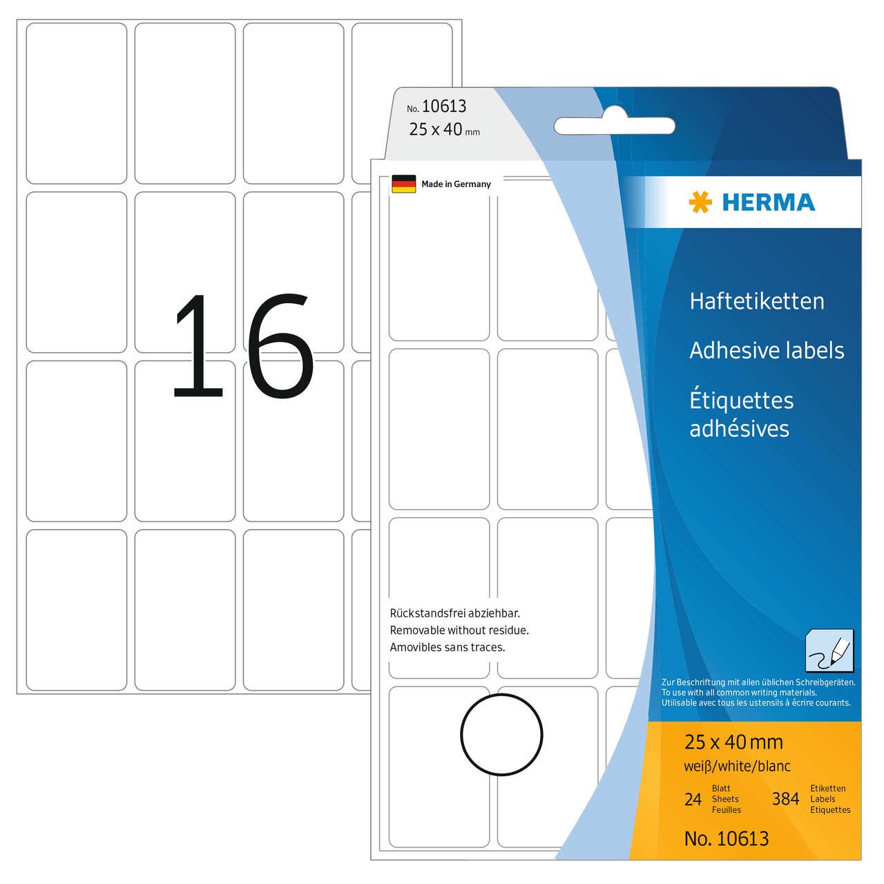Haftetiketten 25 x 40mm, 10613
