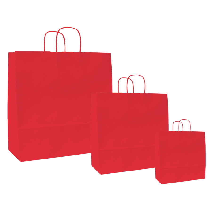Papiertüten rot - Kordelgriff