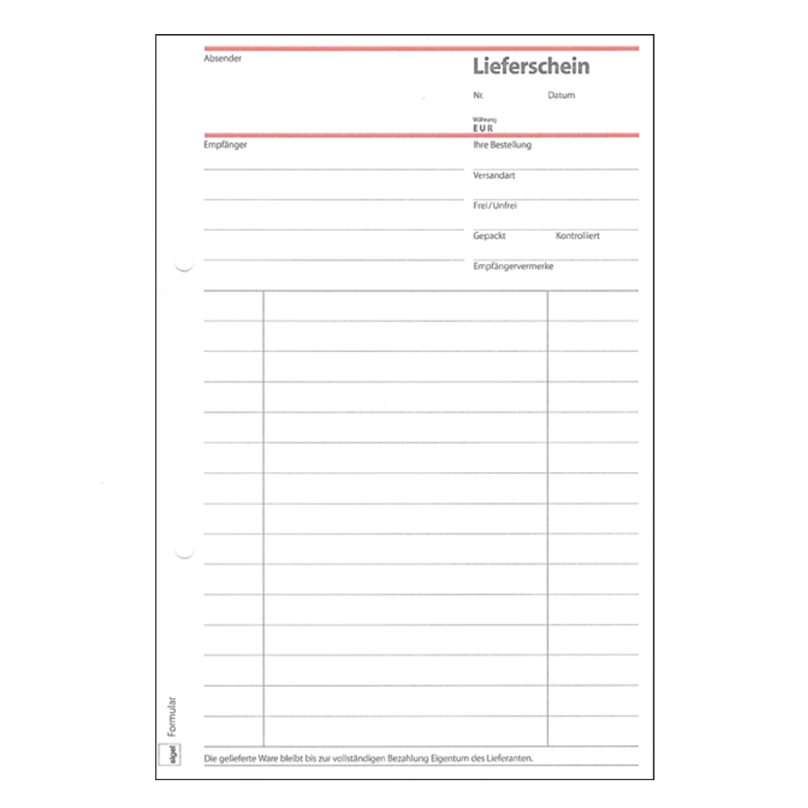 SIGEL Lieferschein mit Empfangsschein Formularbuch SD011