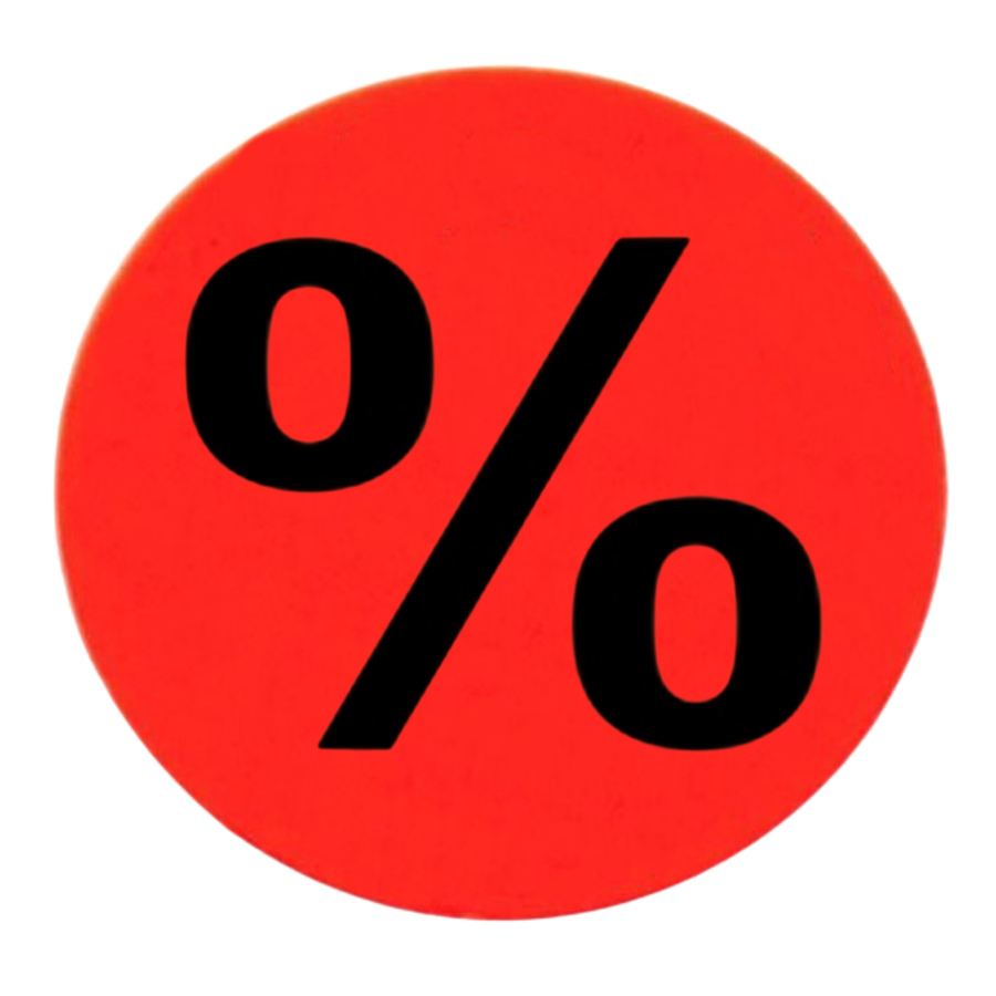 Haftetiketten leuchtrot - %
