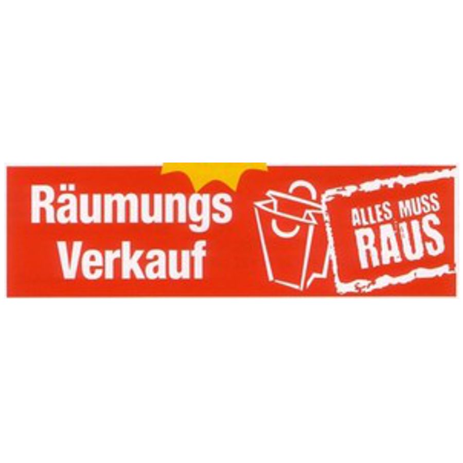 Ankleber Räumungsverkauf Alles Muss Raus