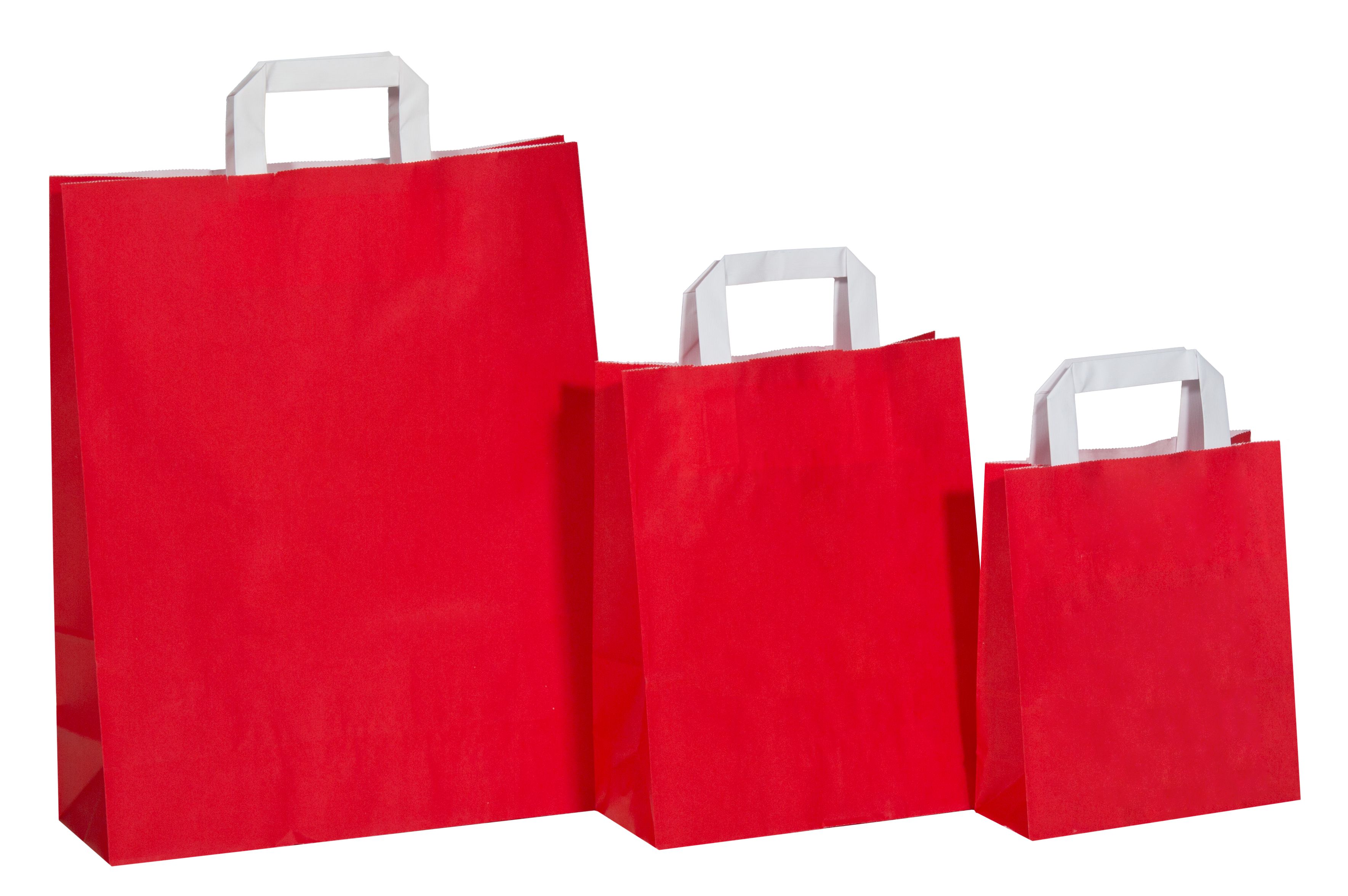 Papiertüten rot - Flachgriff