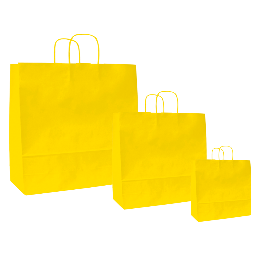 Papiertüten gelb - Kordelgriff
