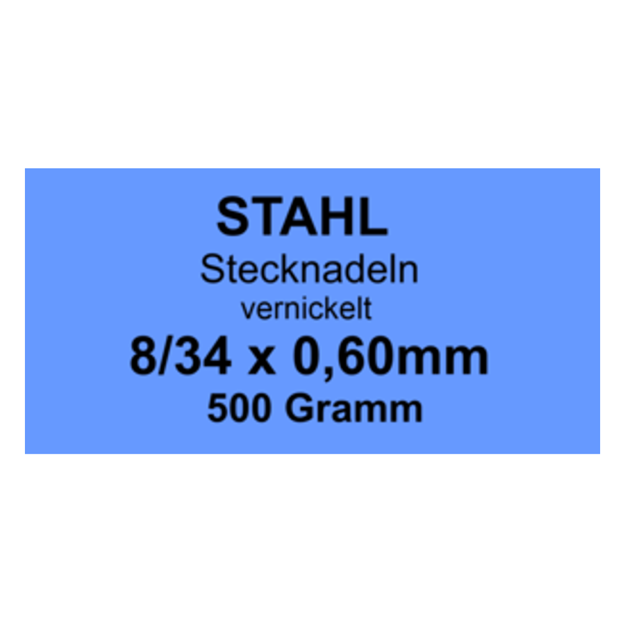 Stahlstecknadeln - 8/34x0,60mm