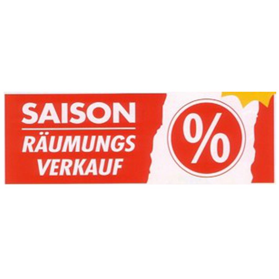 Ankleber Saison Räumungsverkauf