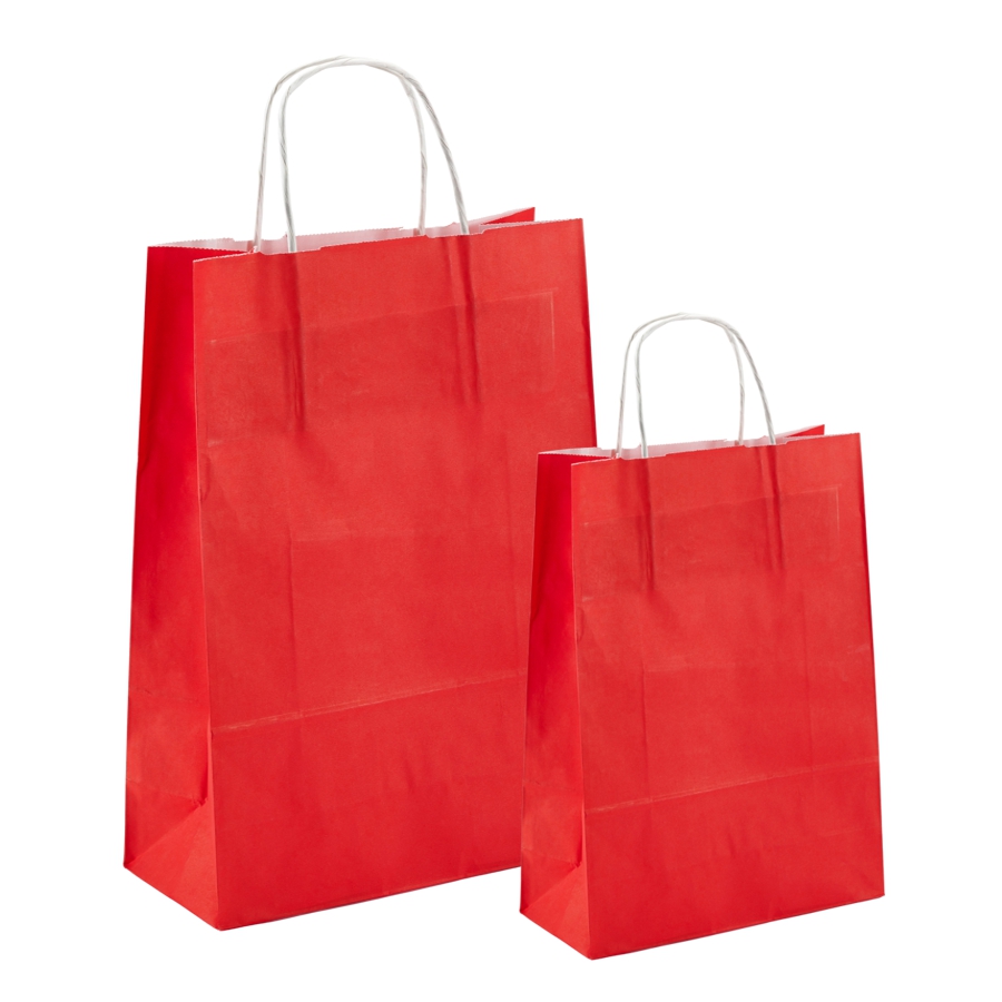 Papiertüten rot - Kordelgriff
