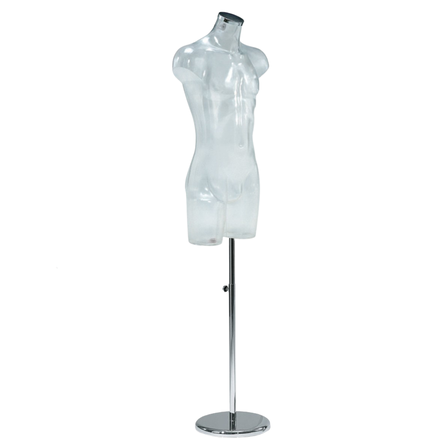 Herrentorso transparent mit Chromfuß
