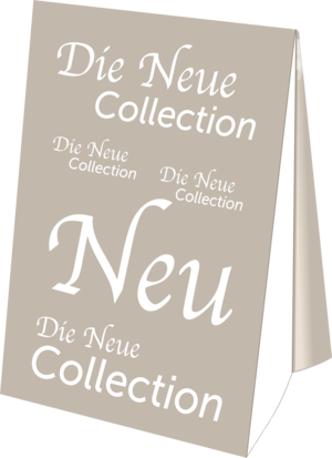 Dachaufsteller Neue Collection DIN A3