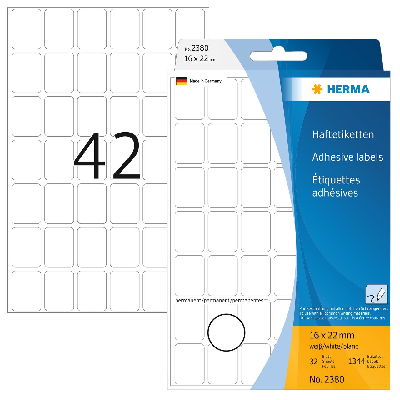 Haftetiketten 16 x 22mm, 2380