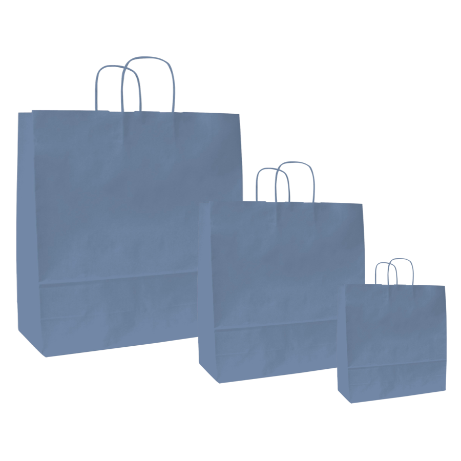 Papiertüten hellblau - Kordelgriff