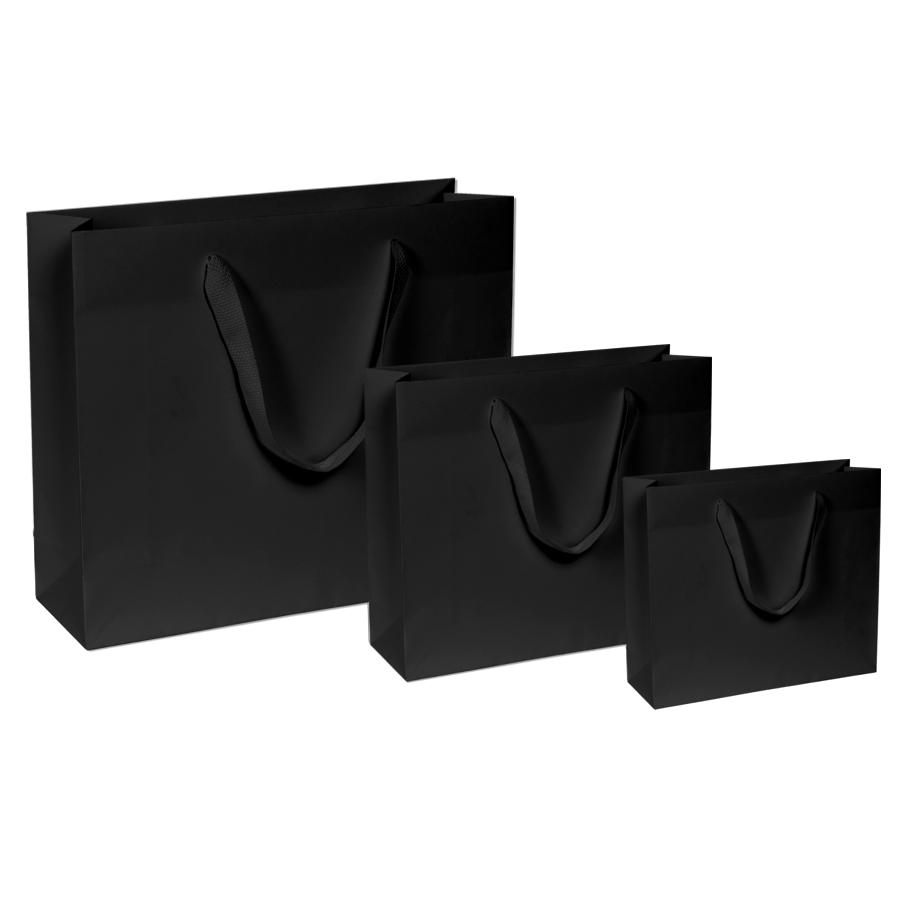 Papiertüten schwarz - Stoffband