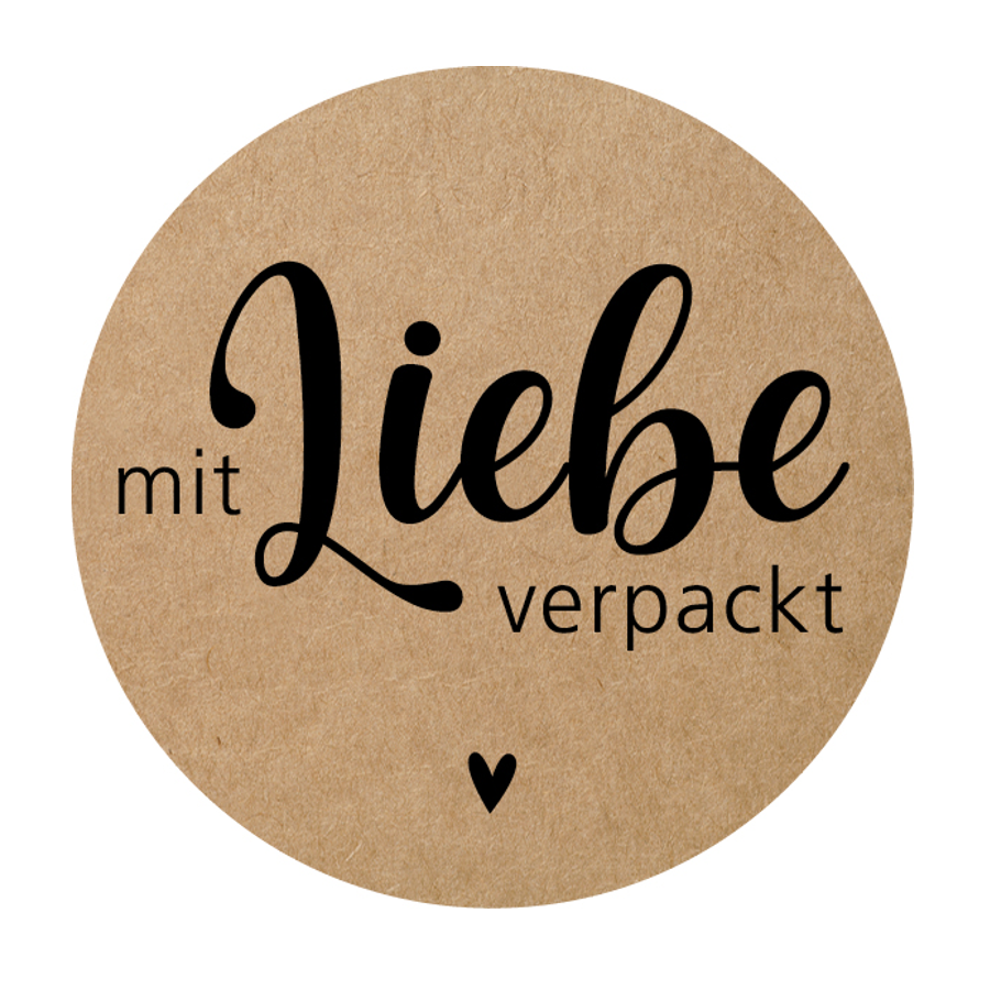 Geschenketiketten - Mit Liebe verpackt 50mm