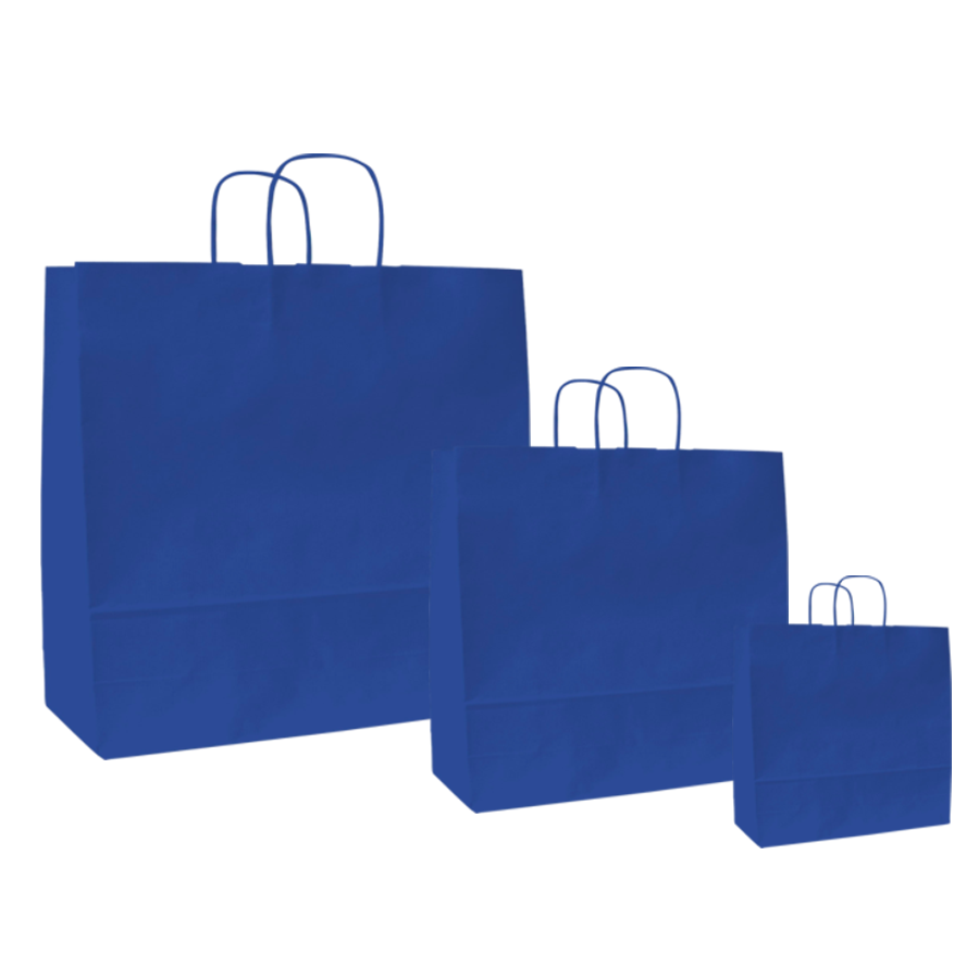 Papiertüten blau - Kordelgriff
