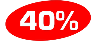 Ankleber 40 % oval