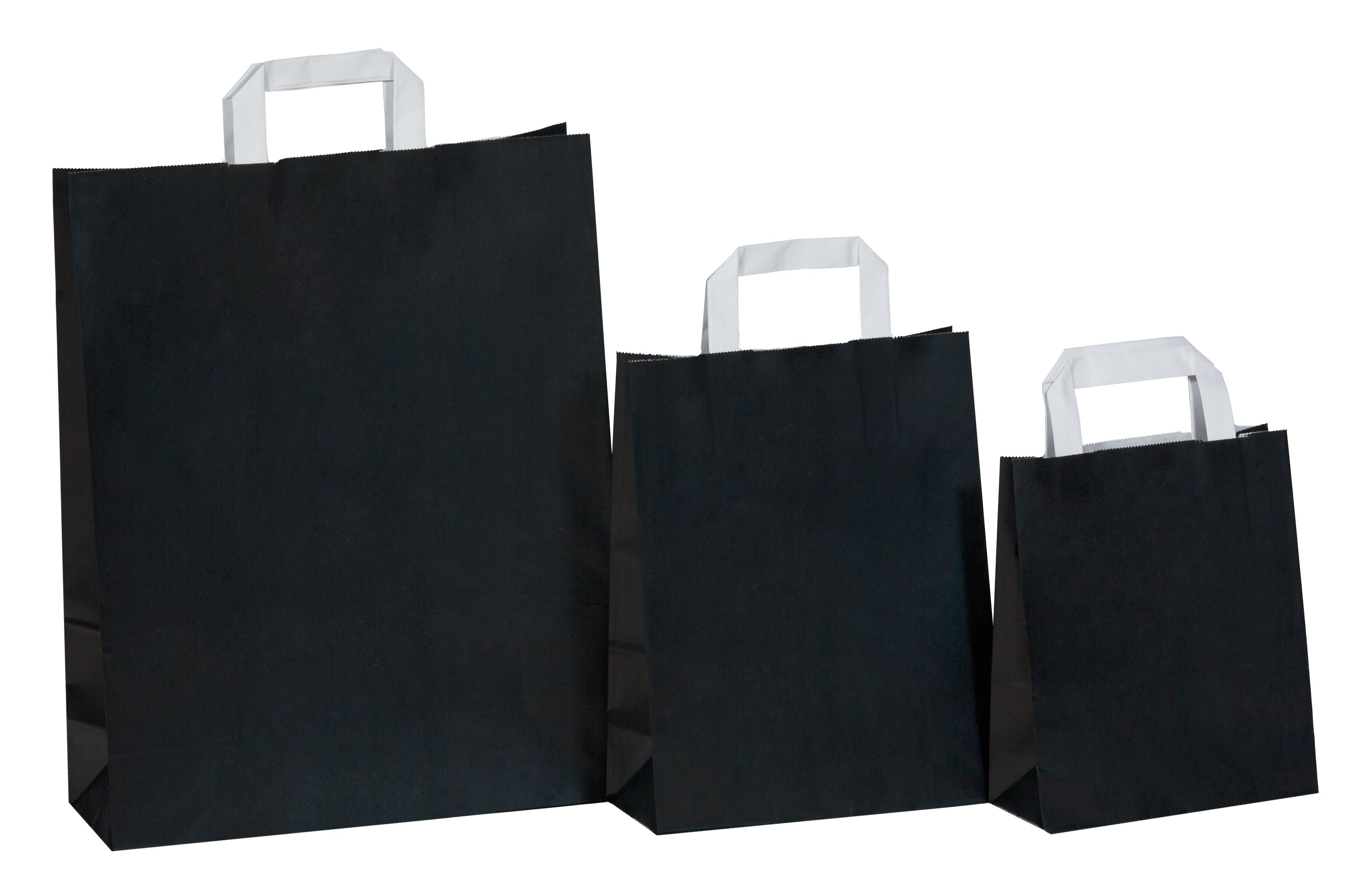 Papiertüten schwarz - Flachgriff