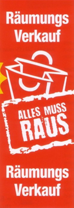 Langbahnplakat Räumungsverkauf