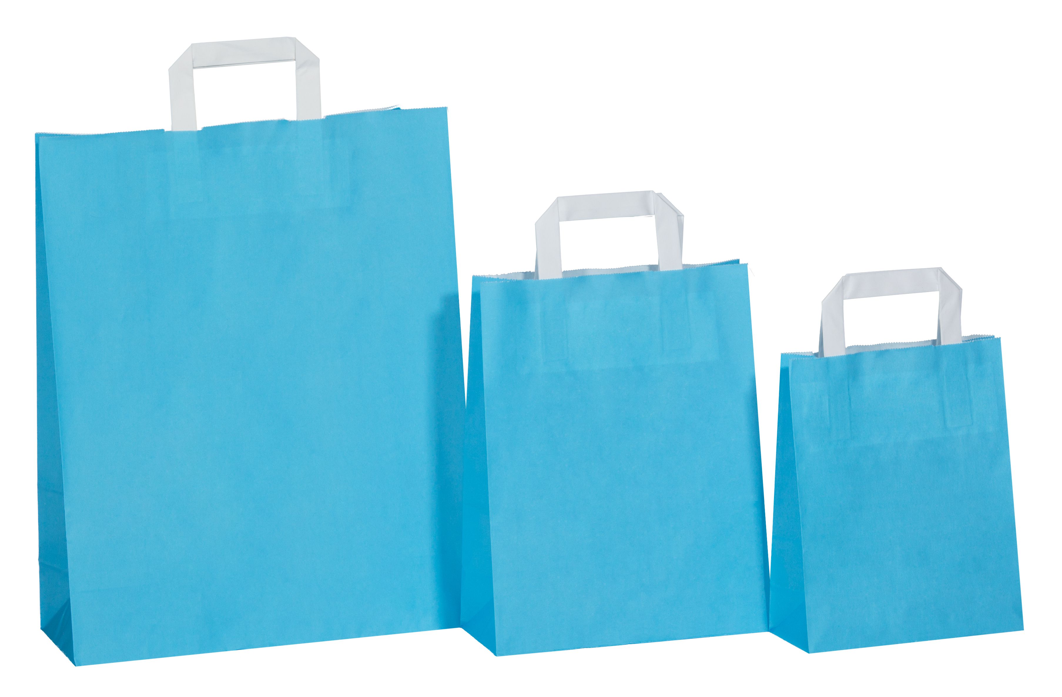 Papiertüten hellblau - Flachgriff