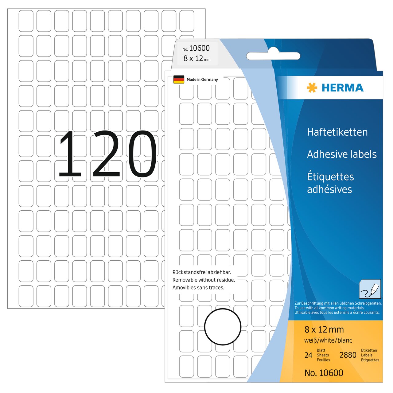 Haftetiketten 8 x 12mm, 10600