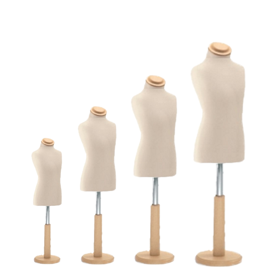 Kinderbüste beige mit Holzfuß
