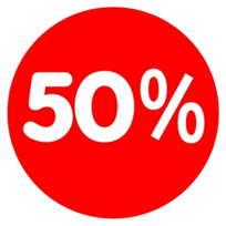 Ankleber 50 % rund
