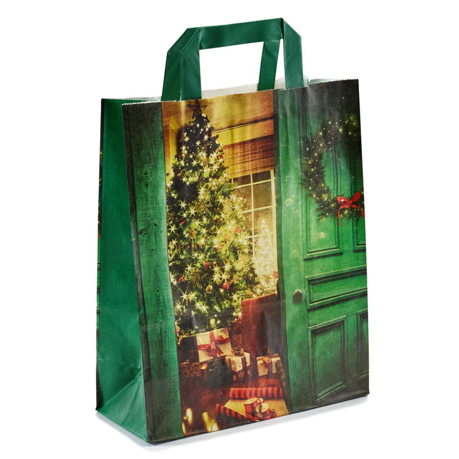 Papiertüten Weihnachtsstube - Flachgriff