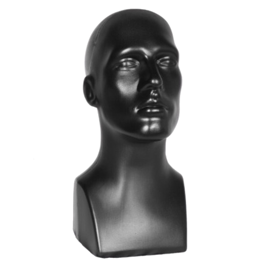Herrenkopf schwarz - 40cm