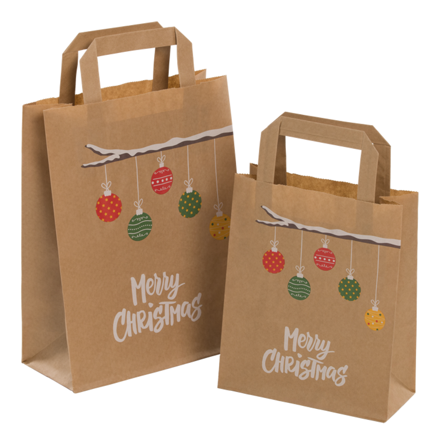 Papiertüten Weihnachtszweig - Flachgriff
